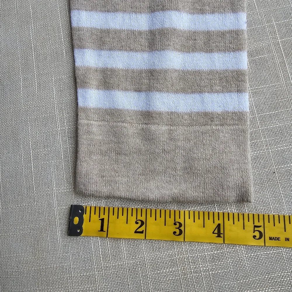 New! J. Crew Sz XL Striped Heather Tan Cotton Teddie Sweater Top NWT BH718